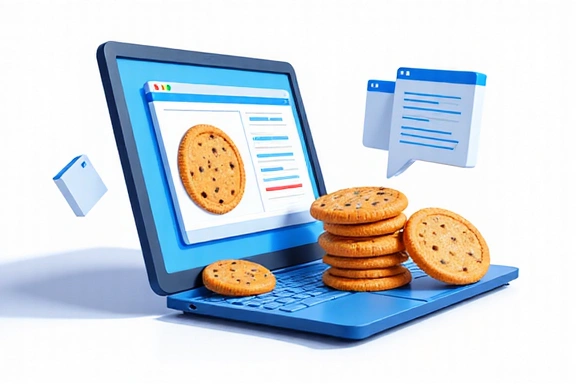 Illustration of various cookies on a digital device screen