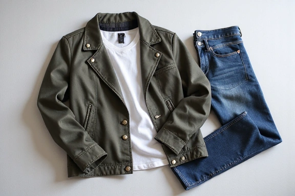 Stylish clothing on display
