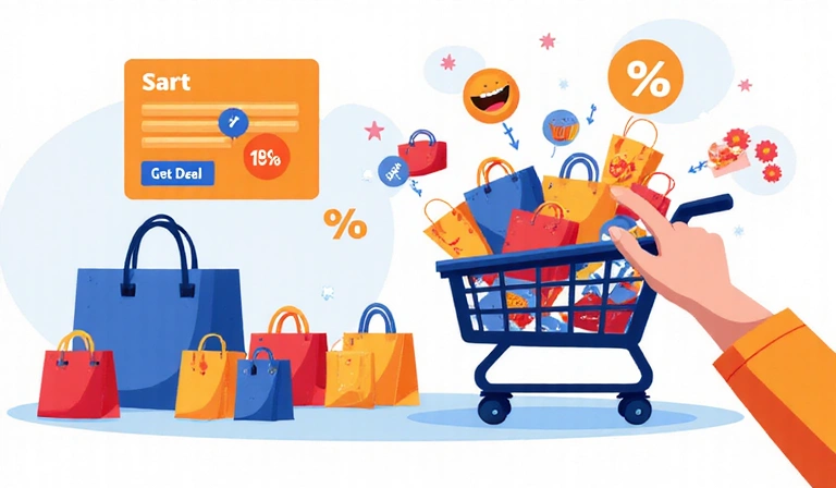Illustration of a seamless online shopping experience