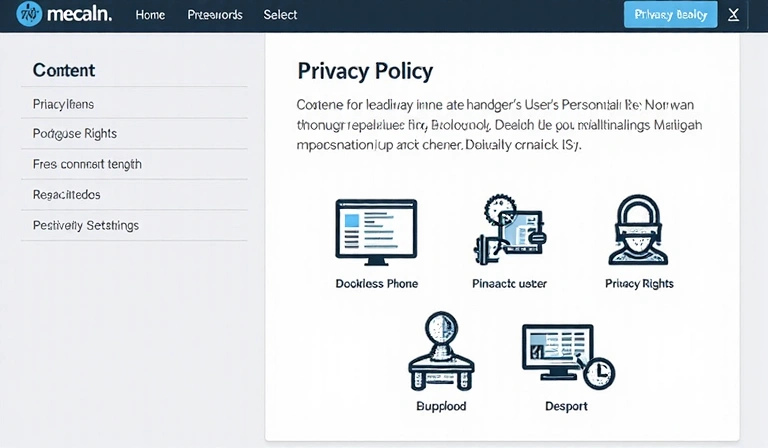 Illustration of a user managing their privacy settings with various icons representing rights