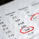 Calendar with circled dates